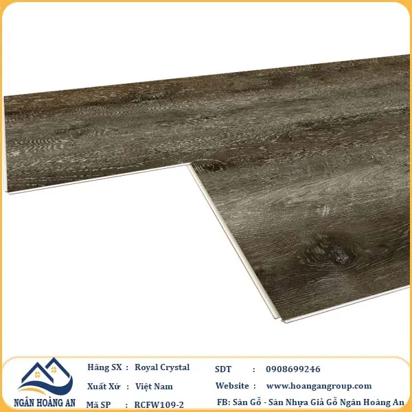 Sàn Đá Công Nghệ Giả Gỗ Hèm Khóa SPC Royal Crystal RCFW109-2 (S03)